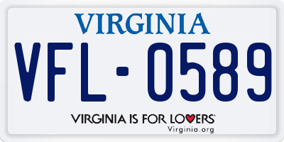 VA license plate VFL0589