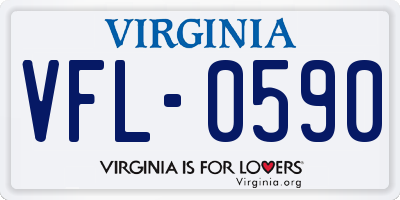 VA license plate VFL0590