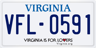 VA license plate VFL0591