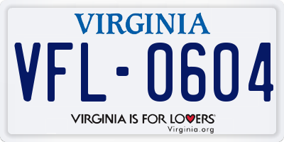 VA license plate VFL0604