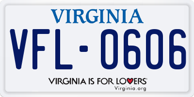 VA license plate VFL0606