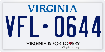 VA license plate VFL0644