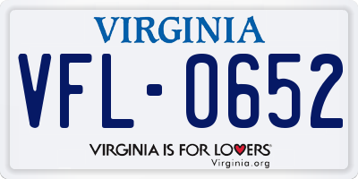 VA license plate VFL0652
