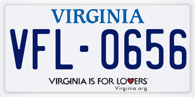 VA license plate VFL0656