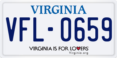 VA license plate VFL0659