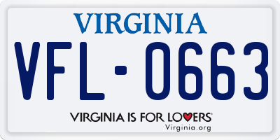 VA license plate VFL0663