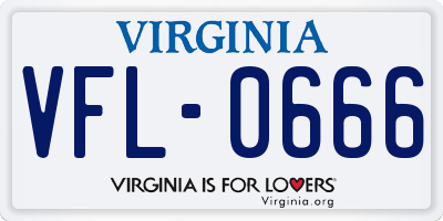 VA license plate VFL0666