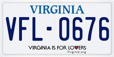 VA license plate VFL0676