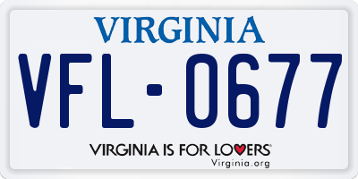 VA license plate VFL0677