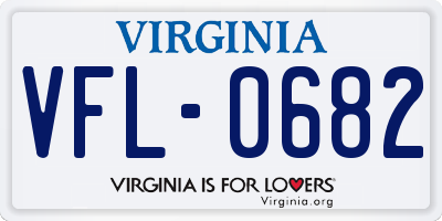 VA license plate VFL0682