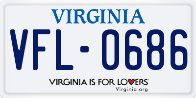 VA license plate VFL0686