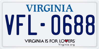 VA license plate VFL0688