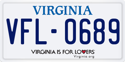 VA license plate VFL0689
