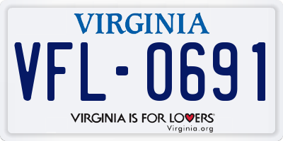VA license plate VFL0691