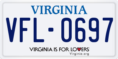 VA license plate VFL0697