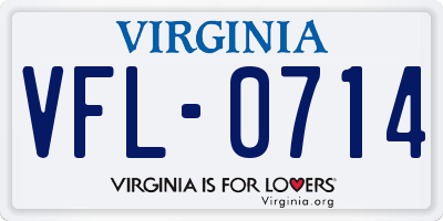 VA license plate VFL0714