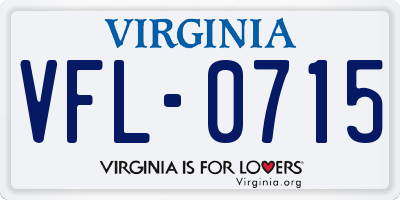 VA license plate VFL0715