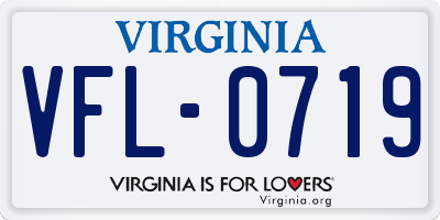 VA license plate VFL0719