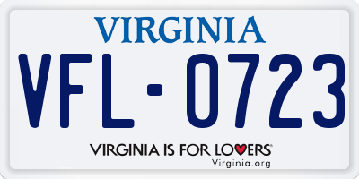 VA license plate VFL0723