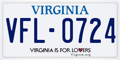 VA license plate VFL0724