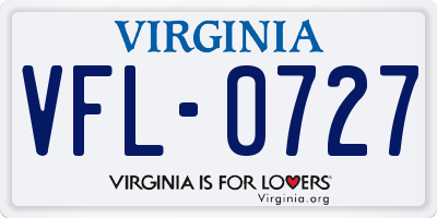 VA license plate VFL0727