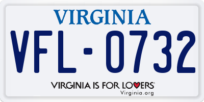 VA license plate VFL0732