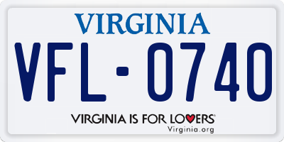 VA license plate VFL0740