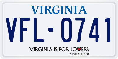 VA license plate VFL0741