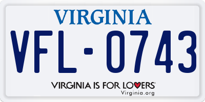 VA license plate VFL0743