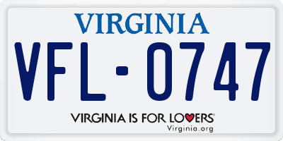 VA license plate VFL0747