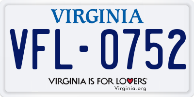 VA license plate VFL0752