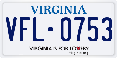 VA license plate VFL0753