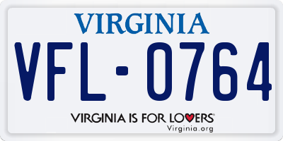 VA license plate VFL0764