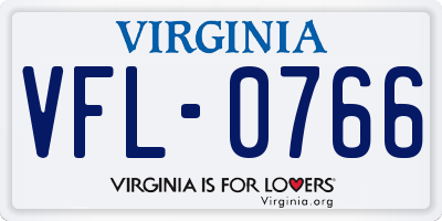 VA license plate VFL0766