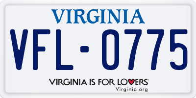 VA license plate VFL0775