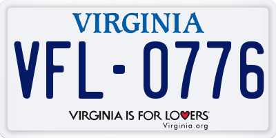 VA license plate VFL0776