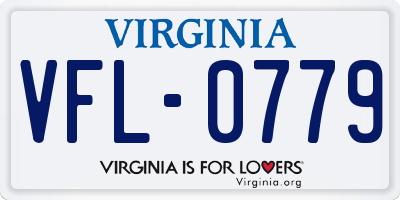 VA license plate VFL0779