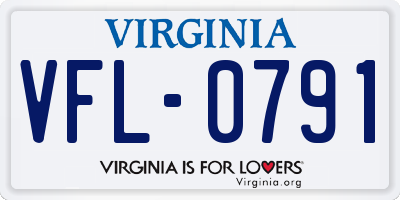 VA license plate VFL0791