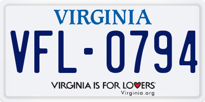 VA license plate VFL0794