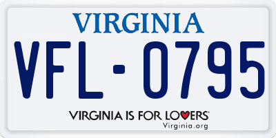 VA license plate VFL0795