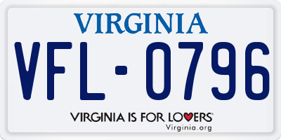 VA license plate VFL0796