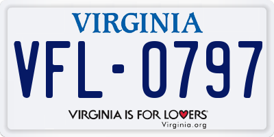 VA license plate VFL0797