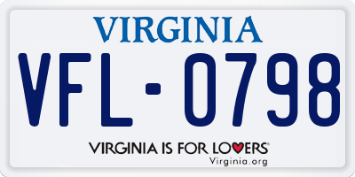VA license plate VFL0798