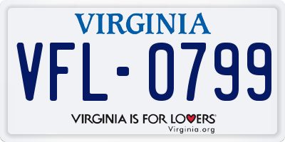 VA license plate VFL0799