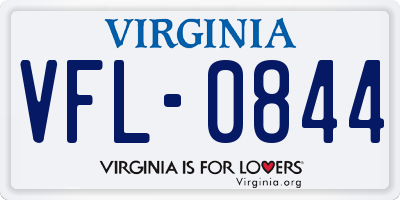 VA license plate VFL0844