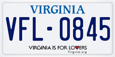VA license plate VFL0845