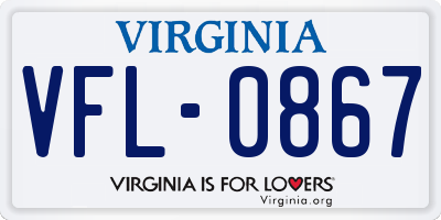 VA license plate VFL0867