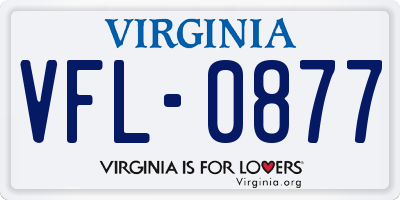 VA license plate VFL0877