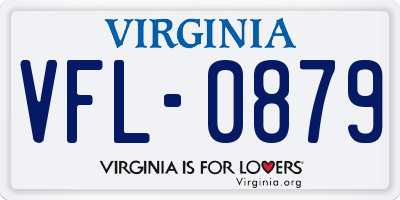 VA license plate VFL0879