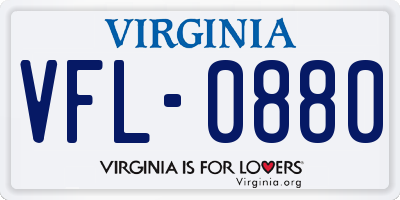 VA license plate VFL0880